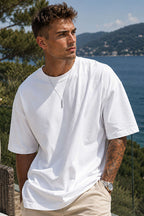 Bisiklet Yaka Oversize Erkek Basic T-shirt