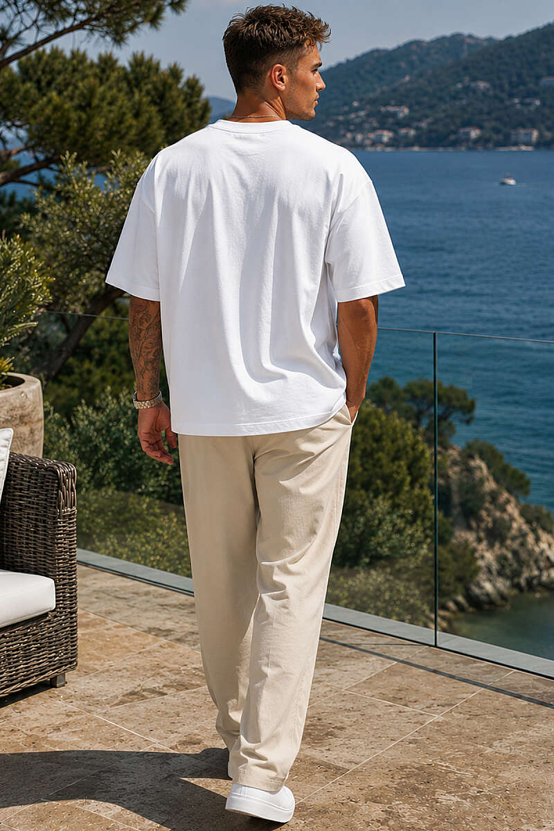 Bisiklet Yaka Oversize Erkek Basic T-shirt