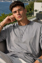 Bisiklet Yaka Oversize Erkek Basic T-shirt