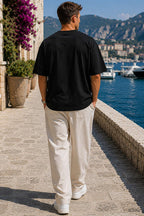 Bisiklet Yaka Oversize Erkek Basic T-shirt Siyah