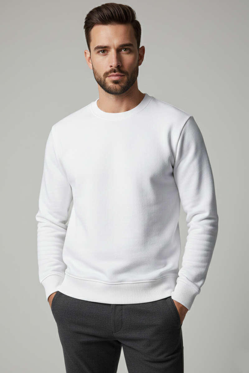 Bisiklet Yaka Selanik Erkek Sweatshirt