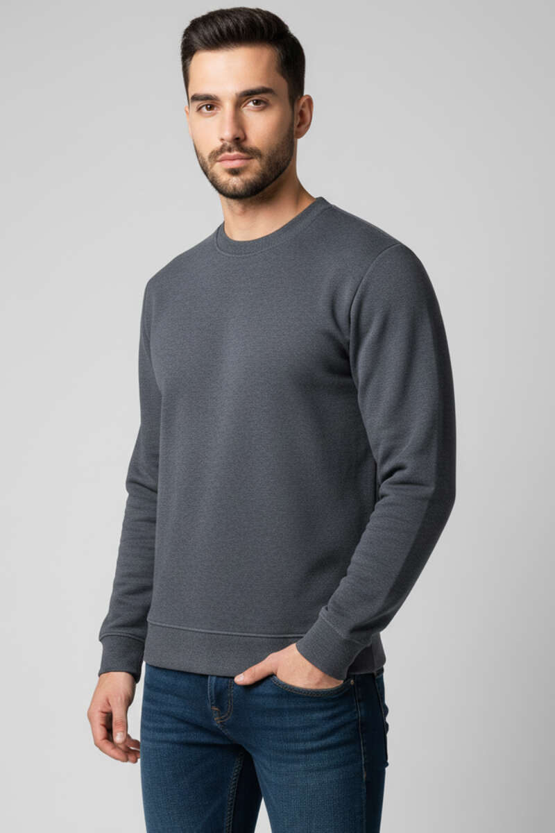 Bisiklet Yaka Selanik Erkek Sweatshirt