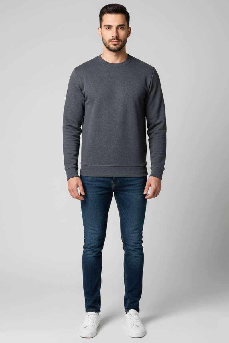 Bisiklet Yaka Selanik Erkek Sweatshirt