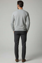 Bisiklet Yaka Selanik Erkek Sweatshirt Gri