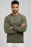 Bisiklet Yaka Süet Erkek Sweatshirt
