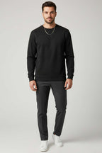 Bisiklet Yaka Süet Erkek Sweatshirt