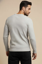 Bisiklet Yaka Waffle Erkek Sweatshirt
