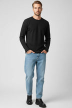Bisiklet Yaka Waffle Erkek Sweatshirt