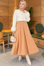 Flared Basic Skirt with Elasticated Waist