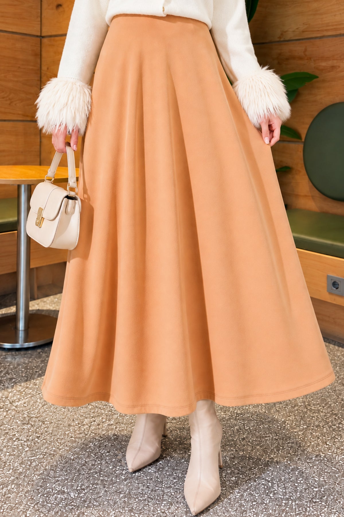 Flared Basic Skirt with Elasticated Waist