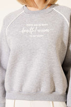 Biye Detaylı Baskılı Üç İplik Sweatshirt