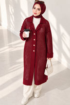 Openwork Button Detailed Knit Cardigan Beige