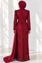 Draped, Beaded and Sequinned Evening Dress