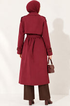 Doublebreasted Collar Trench Coat with Epaulettes