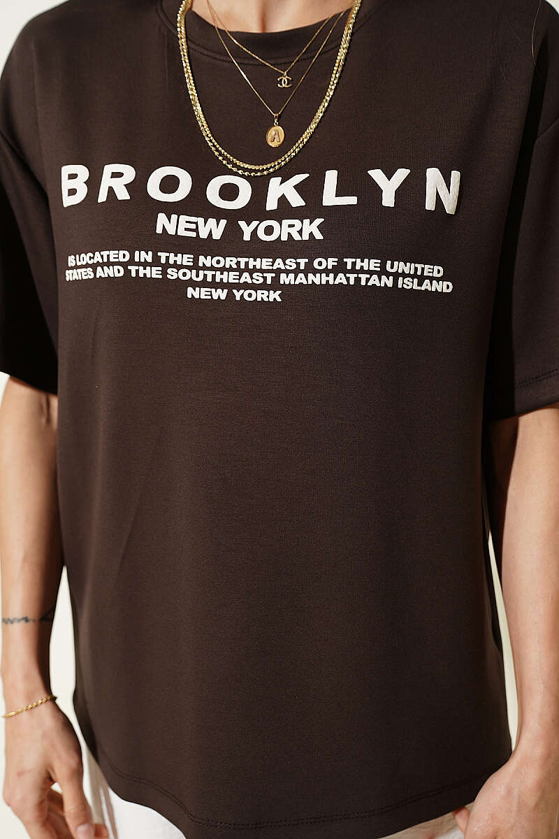 Brooklyn Baskılı Loyşa T-shirt
