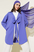 Kimono With Crepe Collar Ties