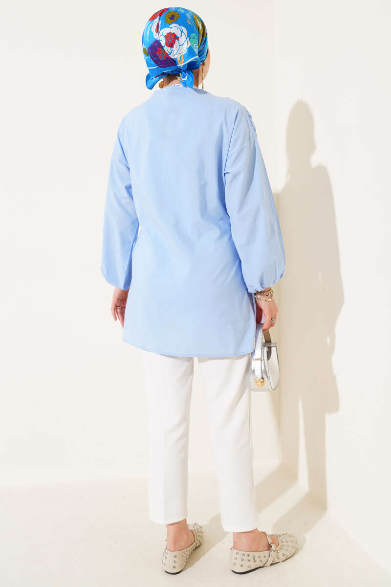 Büzgülü Önden Bağlamalı Kimono