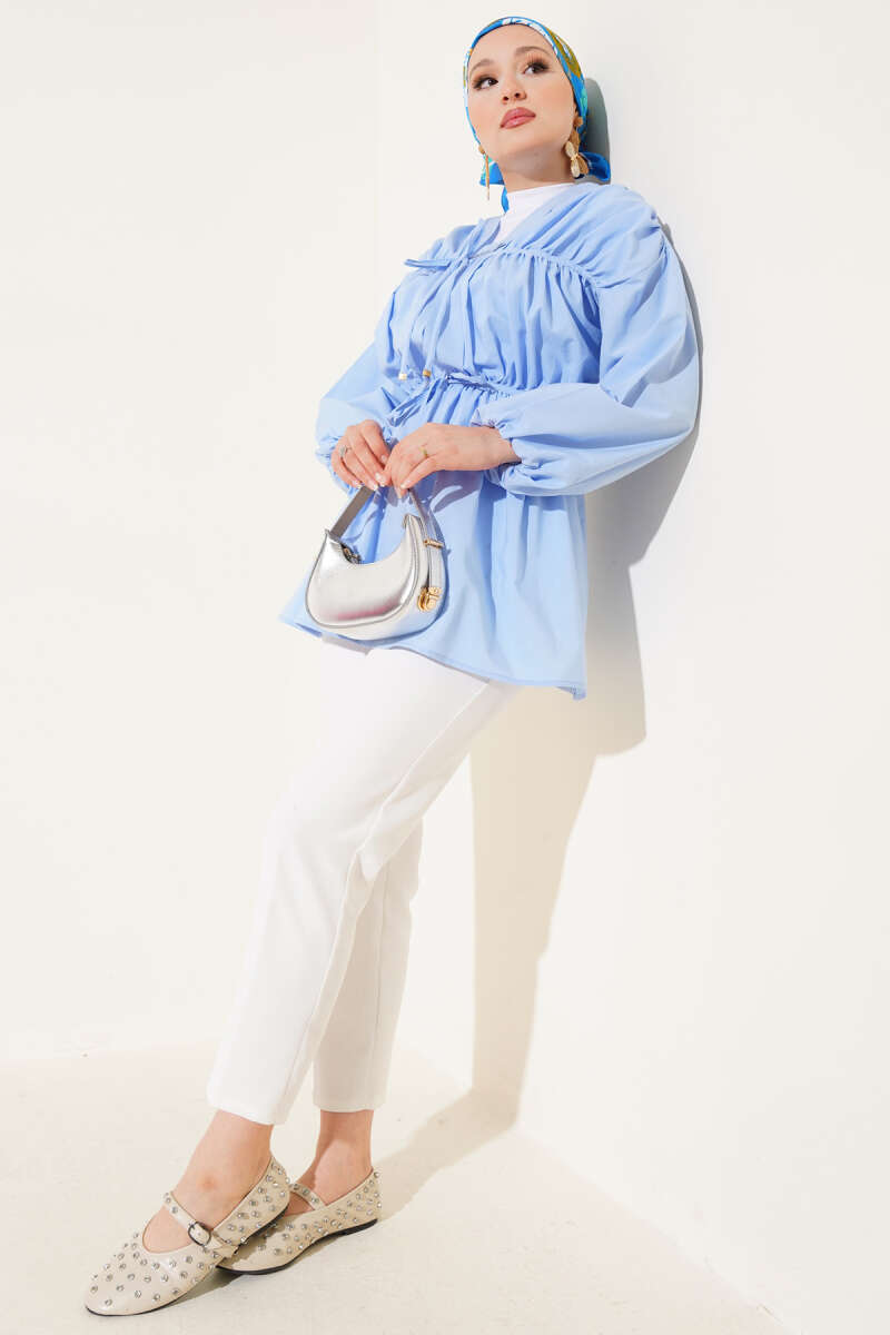 Büzgülü Önden Bağlamalı Kimono