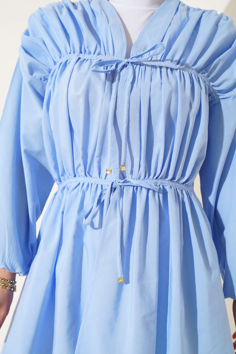 Büzgülü Önden Bağlamalı Kimono