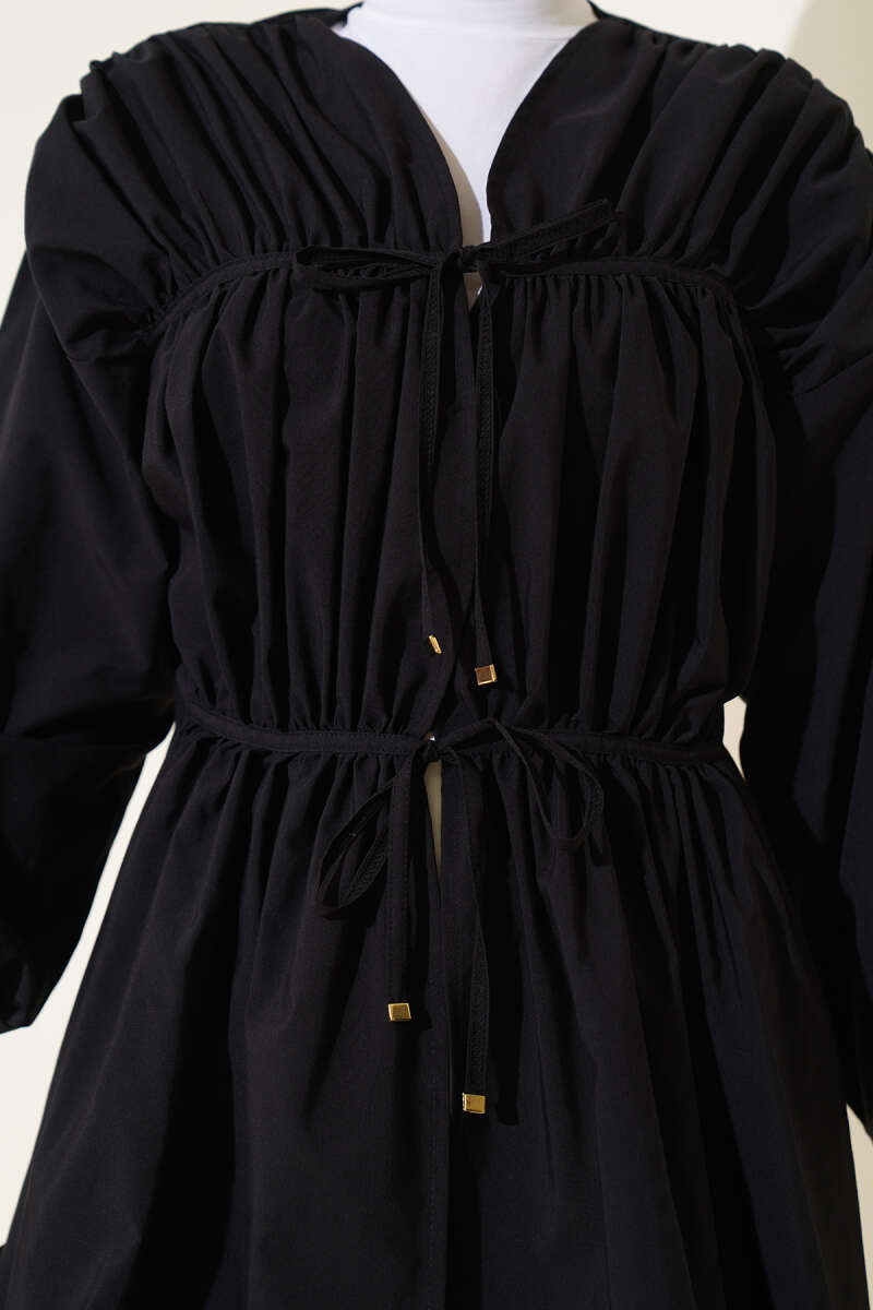 Büzgülü Önden Bağlamalı Kimono