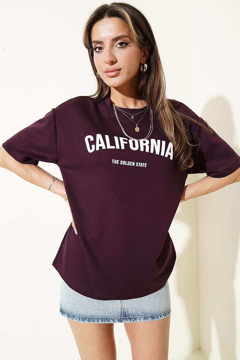 California Baskılı Modal T-shirt