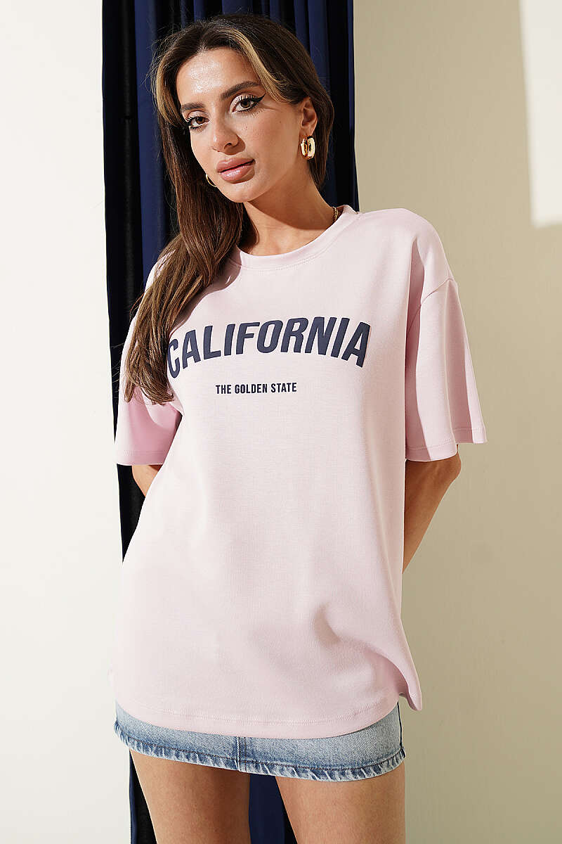 California Baskılı Modal T-shirt