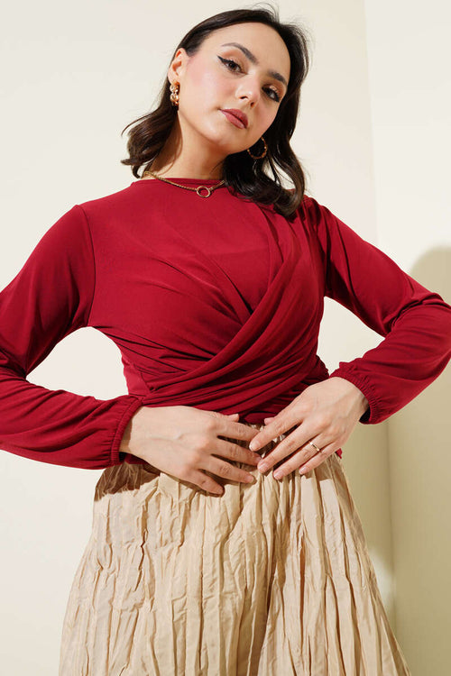 Çapraz Büzgülü Sandy Bluz