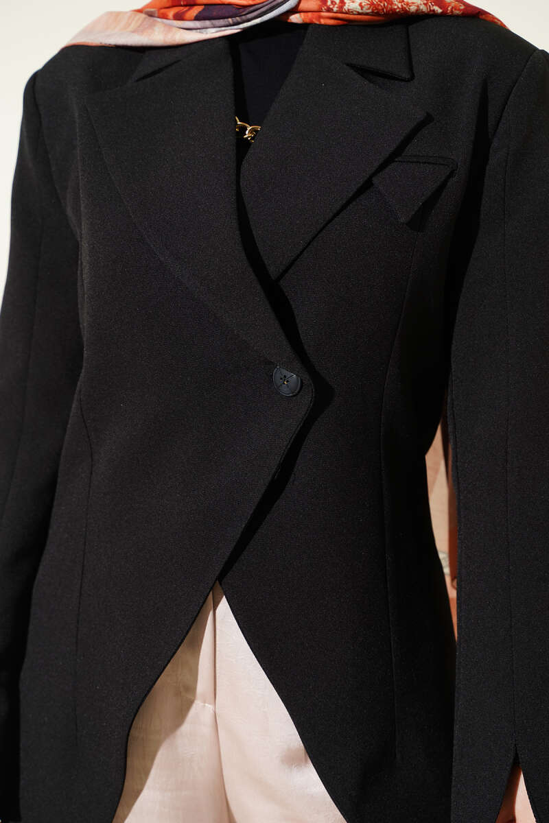 Çapraz Düğmeli Vatkalı Blazer Ceket
