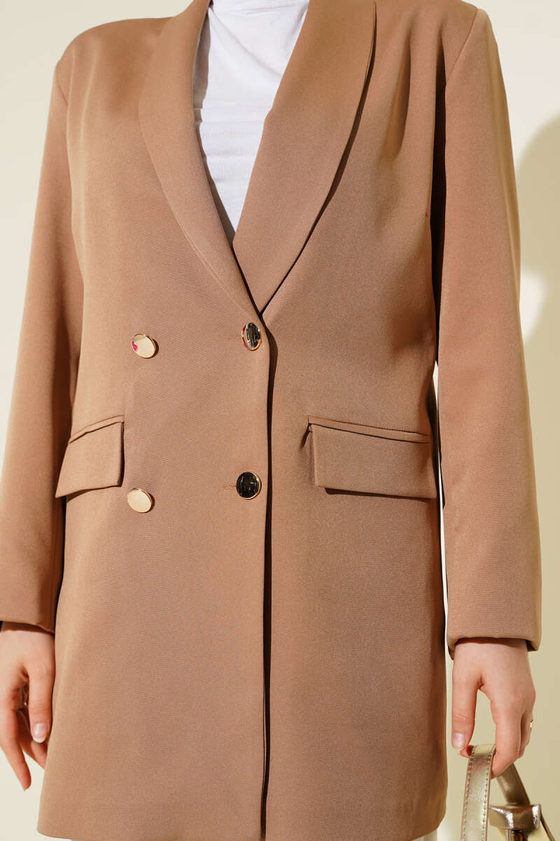 Cep Kapaklı Dabıl Blazer Ceket