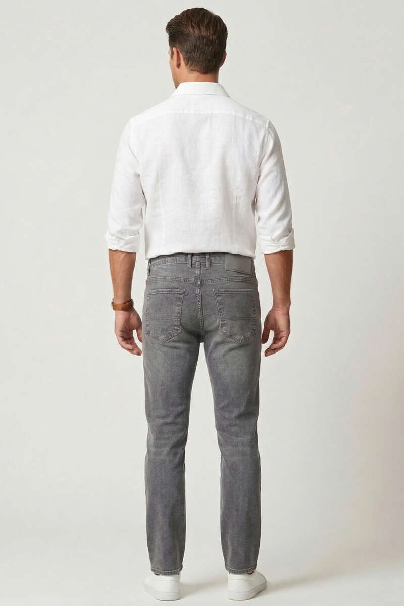 Cepli Regular Fit Erkek Kot Pantolon Koyu Gri