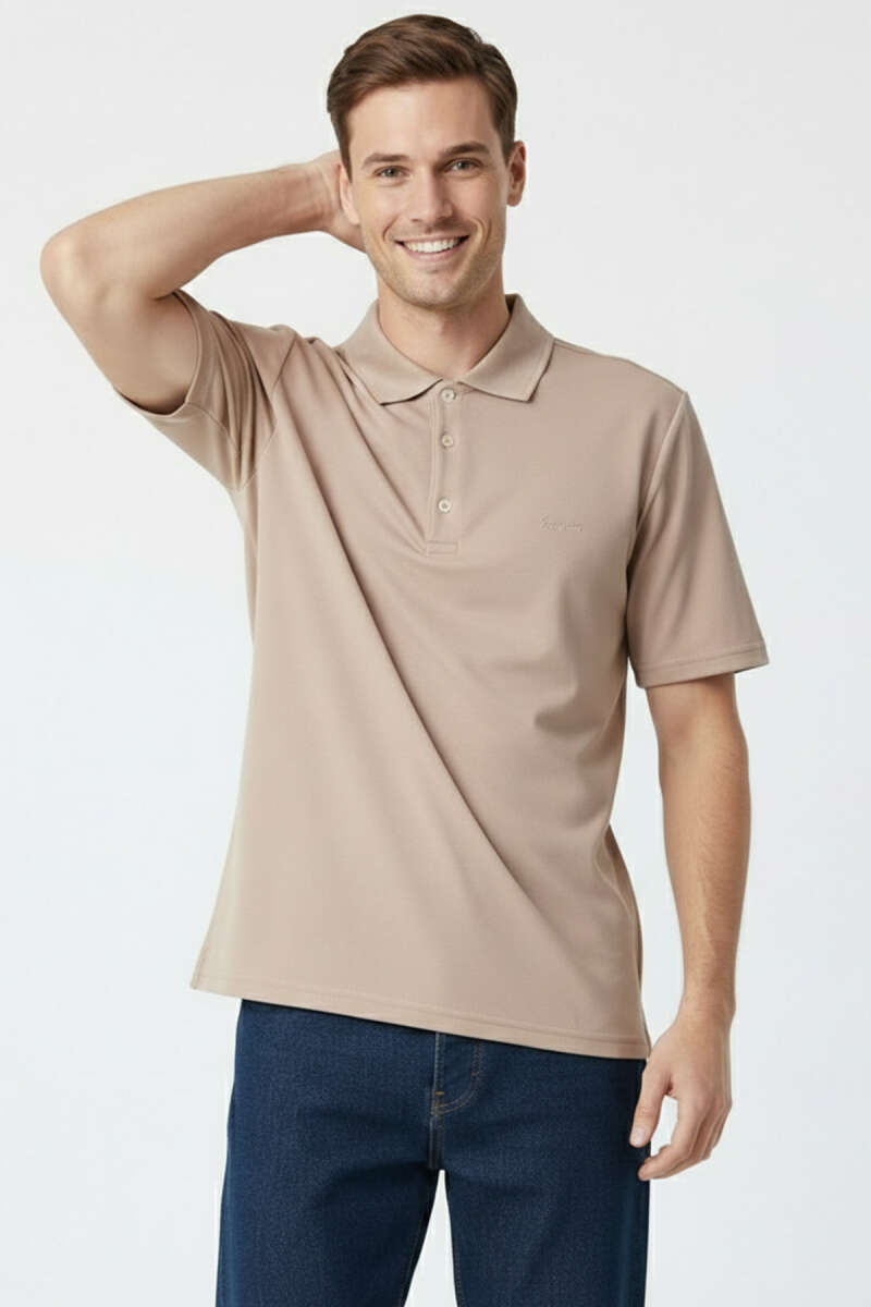 Change Baskılı Polo Yaka Erkek T-shirt