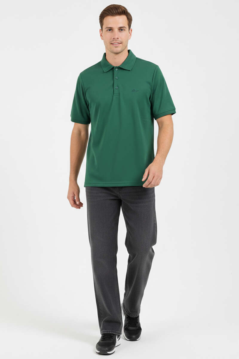 Change Baskılı Polo Yaka Erkek T-shirt Nefti