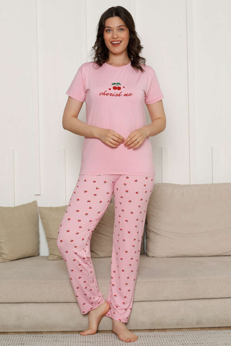 Cherish Me Baskılı Kısa Kol Pijama Takımı