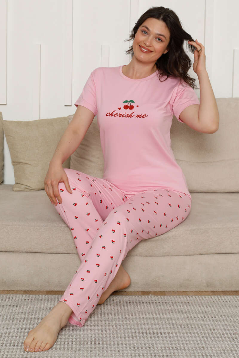 Cherish Me Baskılı Kısa Kol Pijama Takımı