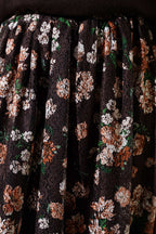 Çiçek Baskılı Güpürlü Etek