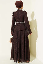 Flower Lace Evening Dresses with Stones