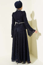 Flower Lace Evening Dresses with Stones