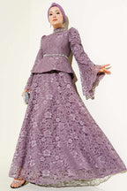 Flower Lace Evening Dresses with Stones