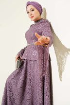 Flower Lace Evening Dresses with Stones
