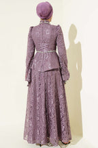 Flower Lace Evening Dresses with Stones