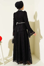Flower Lace Evening Dresses with Stones