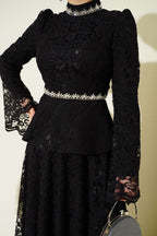 Flower Lace Evening Dresses with Stones