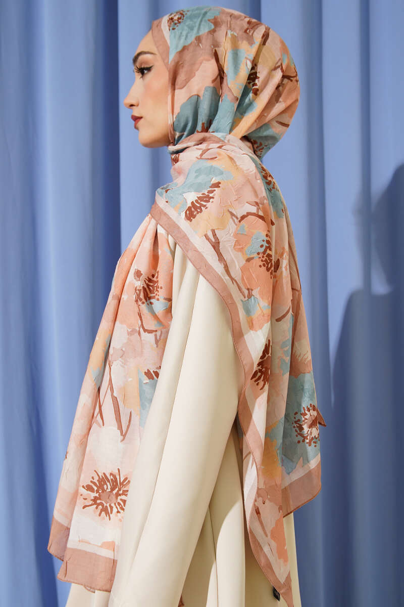 Çiçek Desenli Soft Bambu Kraş Şal