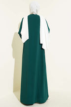 Çiçek Motifli Kuşaklı Abaya