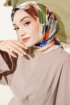 Çiçekli Fırça Desen Elegance Eşarp