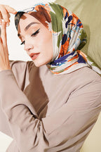 Çiçekli Fırça Desen Elegance Eşarp