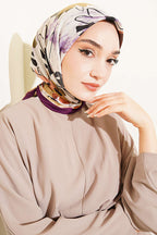 Çiçekli Fırça Desen Elegance Eşarp