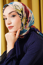Çiçekli Fırça Desen Elegance Eşarp