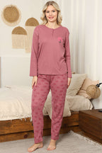 Çiçekli Fitilli Pijama Takımı