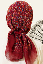 Çiçekli Flamu Cotton Eşarp